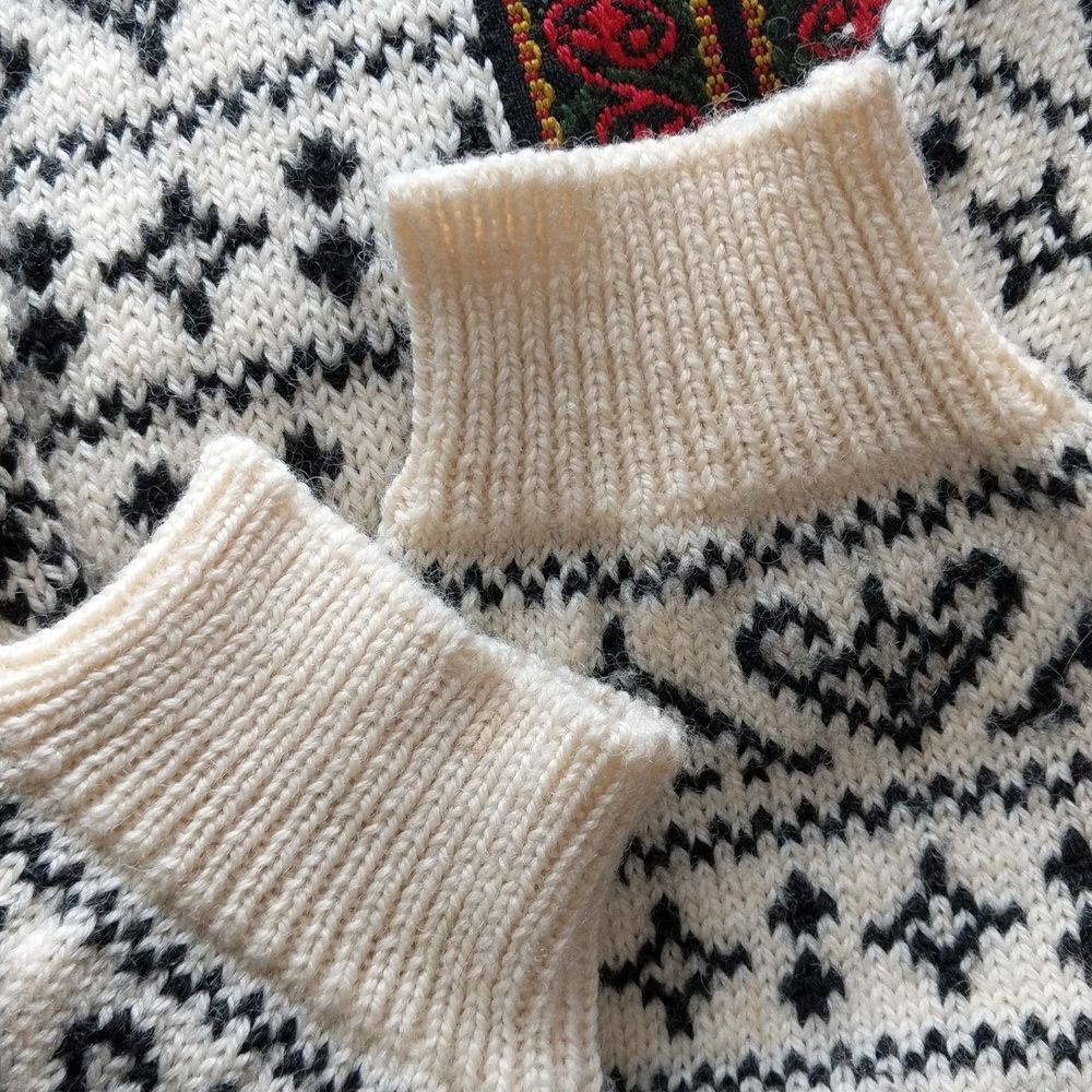 ET KG Norwegian Icelandic fisherman Faire Isle sweater cardigan - Picture 8 of 11